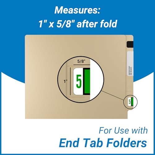 Doctor Stuff - File Folder Labels, Number 5, Tab Products 1282 Match - A1282 Series Chart Stickers, Dark Green, 1" x 1-1/4", #5, 500/Roll - Image 5