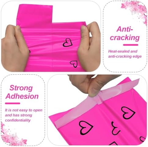 JinRuiKJ Thank You Poly Mailers 6x9 Inch, 100 PCS, Rose Red - Image 4