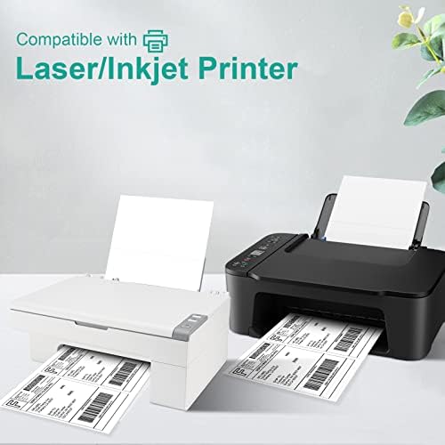MFLABEL Half Sheet Shipping Labels - 100 Self Adhesive Sticker Sheets for Laser & Inkjet Printers, Waterproof & Smudge-Free, with 12 Free Fragile Labels for Packaging, Shipping and Crafting - Image 4