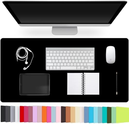 Leather Desk Pad Protector,Non-Slip Desk Pad(Black, 23.6" x 13.7") by CADONO
