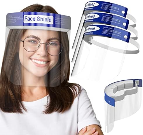 Medical Nation Face Shield | 10 Pack | Clear Plastic Full Face Shields by MEDICALNATION