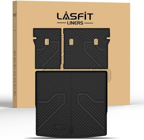 LASFIT Cargo Mat Liner & Seatback Mat for Volkswagen Tiguan 2025 2026 SUV, Custom Fit All-Weather Premium TPE Backrest & Trunk Mats Liners for SUV VW Tiguan Accessorie, Easy to Clean, Black by LASFIT