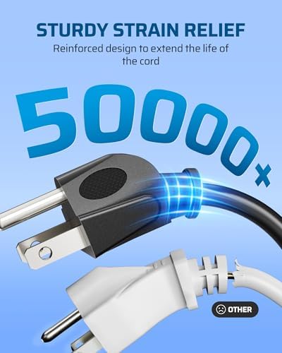 DEWENWILS 25FT (7’+6’ *3) Extension Cord Halloween, 1 to 3 Splitter, Black - Image 6
