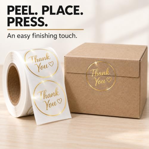 Thank You Stickers for Small Business, 500 Clear Round, 1.5 Inch - Image 5
