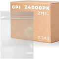 2.5" x 3" Small Zip Bags, 24000 Pack, 2 Mil, Reclosable Jewelry Bags, GPI by GPI