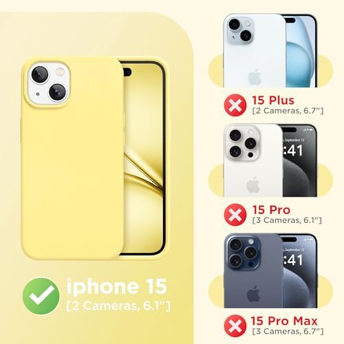 GolbinBox Magnetic for iPhone 15 Case, Silicone Cover, Buttercream Yellow - Image 2