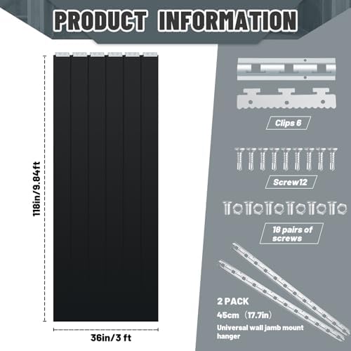 Juexica 36 X 80 Inch Black Freezer Door Curtain Plastic Strips - Image 2