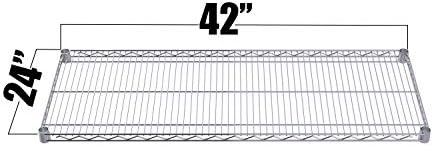 Chrome Wire Shelf |Pack of 2 Shelves| for Storage in Dry Environments | Ideal for Stores, Restaurants, Businesses and Homes (Chrome Wire Shelves, 24''W x 42''L) - Image 2