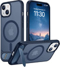 Temdan Magnetic Compatible with iPhone 15 Case, [Built-in Invisible Kickstand][Compatible with MagSafe] [Military Grade Shockproof] Slim Translucent Matte Phone Case for iPhone 15 6.1" by Temdan