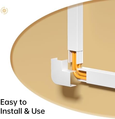Delamu Cord Hider, 85in Cord Covers for 2-3 Wires on Wall, Self-Adhesive Cable Hider, Paintable Wire Hiders Wire Covers for TV Cords on Wall, Easy Mount Cable Cover Raceway Kit, W0.95 H0.55in, White - Image 6