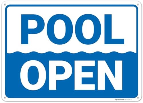 Pool Open Sign, by SigoSigns