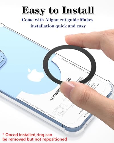 KALAPOP Metal Rings 10PCS,Ultra-Thin(0.4mm) for MagSafe Sticker,Magnetic Adapter,Phone Cases&Wireless Charger,Compatible with iPhone 17/Air/16/15/14/13,Galaxy S24/S23/S22/Kindle (Black 10PCS) - Image 2