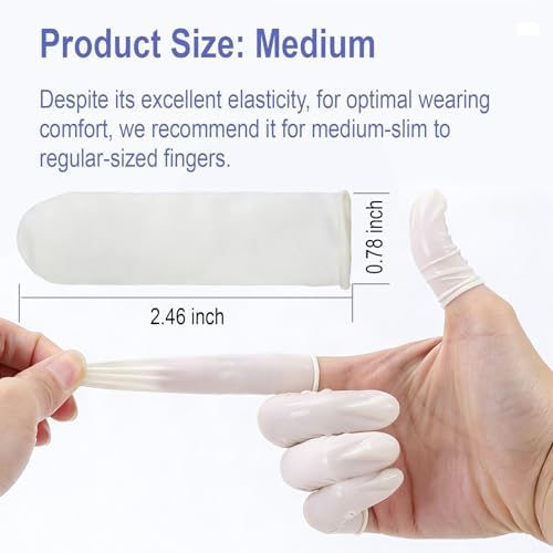 Disposable Latex Finger Cots, Medium Size Waterproof Finger Protectors, Anti-Slip Powder-Free Finger Sleeves for Electronics Repair, Crafting, Beauty Nail Art & Household Use (Approx. 105 PCS) - Image 2