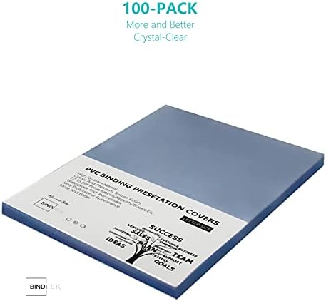 Binditek 10 Mil PVC Binding Covers, 8.5 x 11 Inches, Clear, 200 Pack - Image 2