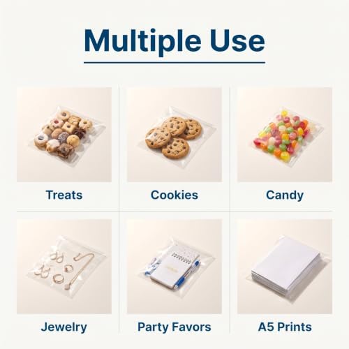 5" X 7" Self-Sealing Cellophane Bags (200 Count) Clear Cookie Bags - Image 7