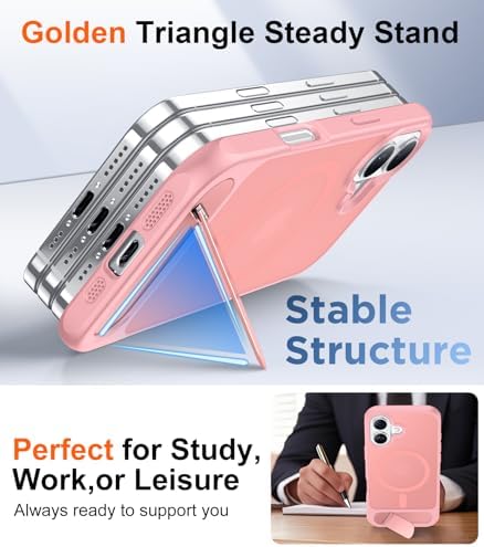 Temdan Magnetic Compatible with iPhone 16 Case, [Built-in Invisible Kickstand][Compatible with MagSafe][Military Grade Shockproof] Slim Translucent Matte Phone Case for iPhone 16 6.1" - Image 4