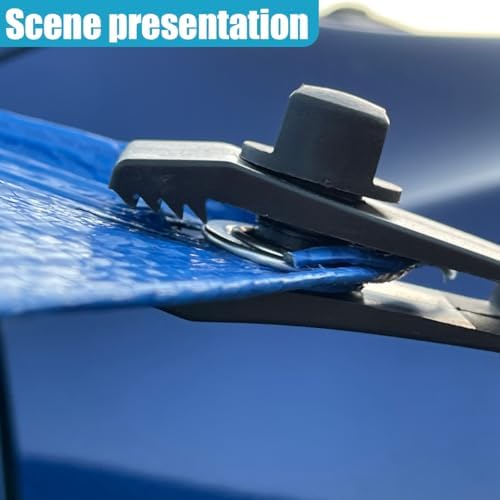 YoRise 20PCS Tarp Clips Heavy Duty Lock Grip & Ball Bungee Cords, Shade Cloth Fastener Clips, Car Cover Clamp Holder for Pool Awning Cover, Shark Tent, Outdoor Camping (Black) - Image 6