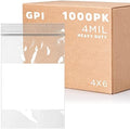 4" x 6" Zip Bags, 1000 Pack, 4 Mil Heavy Duty, Write with White Block, GPI by GPI