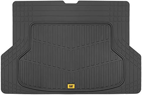 Cat® ToughRide Heavy Duty Automotive Rubber Cargo Liner Trunk Floor Mat, Odorless All Weather Protection, Trimmable to Fit Most Vehicles Car Truck Van SUV, Black, 53" x 36.25"in by CatAuto