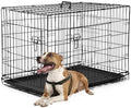 FDW | 36" Foldable Metal Dog Crate | Black | Cage for Medium Dogs by FDW