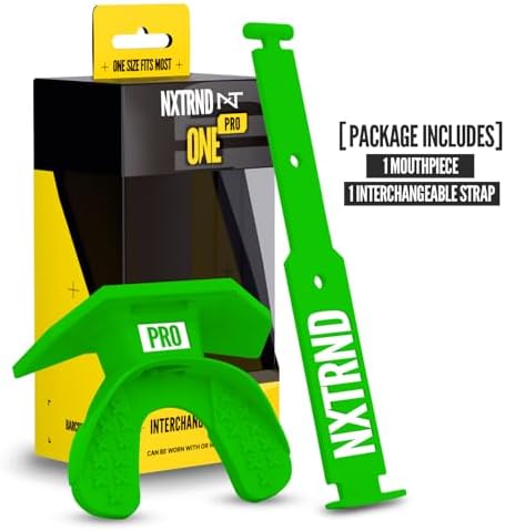 Nxtrnd One Pro Football Mouth Guard, Interchangeable Strap, Fits Adult & Youth (Green) - Image 5