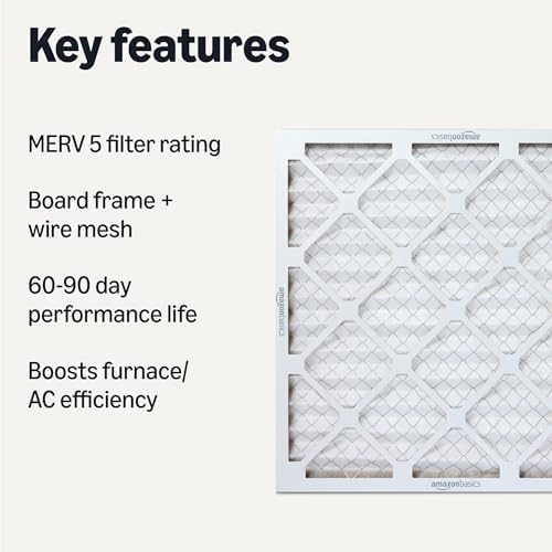 Amazon Basics MERV 5 AC Furnace Air Filter, 20x20x1 inches, 6-Pack (Actual size: 19.75" x 19.75" x 0.75") - Image 2