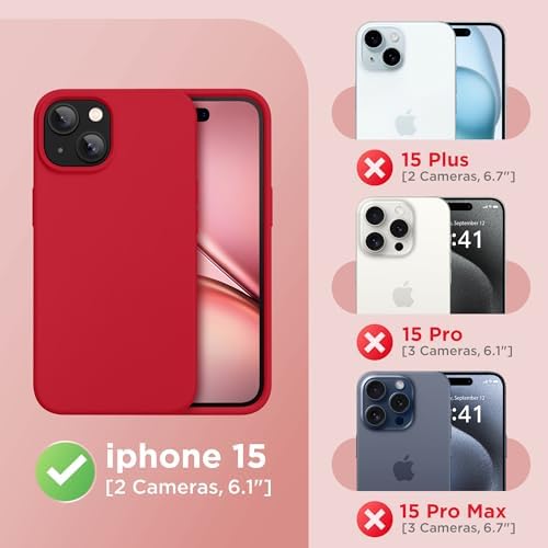 GolbinBox Magnetic for iPhone 15 Case, Silicone Cover, Red - Image 2