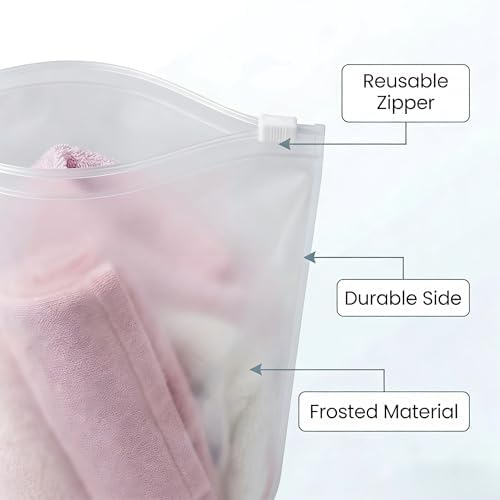 14 x 20 Inch Clothes Packaging Bags for Shipping, 50 Pcs Plastic Frosted Zipper Slider Bags without Vent Hole for Clothing, T-shirt, Travel Storage, Small Business, 3 Mil - Image 2