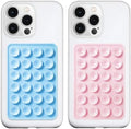 LvShuLiangPin Anteel Silicone Suction Phone Case Mount, Silicon Adhesive Phone Accessory for Smartphones, Hands-Free Mirror Shower Phone Holder for Selfies, Tiktok Videos (Light Pink&Baby Blue) by LvShuLiangPin