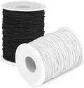 Elastic String Cord, Selizo 2 Pack Stretchy String for Bracelets, Necklace, Beading, Jewelry Making and Sewing (1.2 MM, 109 Yards, Black & White) by selizo