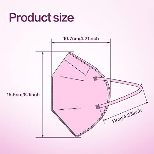 Miuphro 50 Pack Cup Dust Safety Disposable Masks, KN95 5-Layer Foldable Masks - Image 2