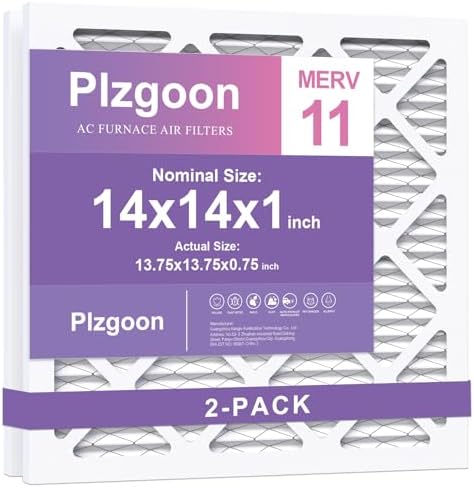 14x14x1 Air Filter MERV 11, 2-Pack for AC & Furnace, MPR 1000 by Unknown