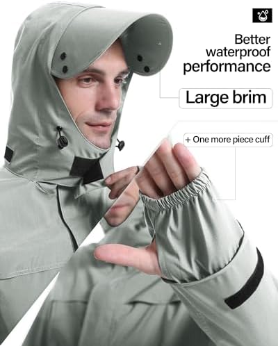 iCreek Rain Suit Waterproof Breathable Lightweight 2-Piece Rain Gear Unisex - Image 4