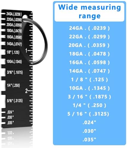 Konohan Double Sided Wire Metal Sheet Thickness Gauge Wire Measurement Tool Portable Metal Gauge Thickness Double Sided Plated Size Inspection Tool Welding Tools Accessories (Silver Black) - Image 5