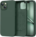 GolbinBox Magnetic for iPhone 13/14 Case, Silicone Cover, Dark Green by GolbinBox