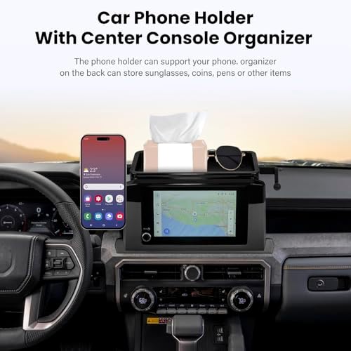 Car Phone Holder for Toyota Tacoma 2024 2025 2026 W/Center Console Organizer-for MagSafe Magnetic Cell Phone Mount for Tacoma Accessories 8 inch Touchscreen,Strong Magnets for iPhone (NOT FIT 14 inch) - Image 4