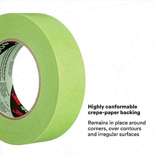 3M High Performance Green Masking Tape 401+, 36 mm x 55 m, 16 Rolls/Case - Image 4