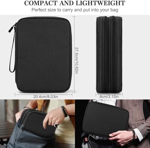 FYY Electronic Organizer, Travel Tech Pouch Bag, Extra Large, Black - Image 2