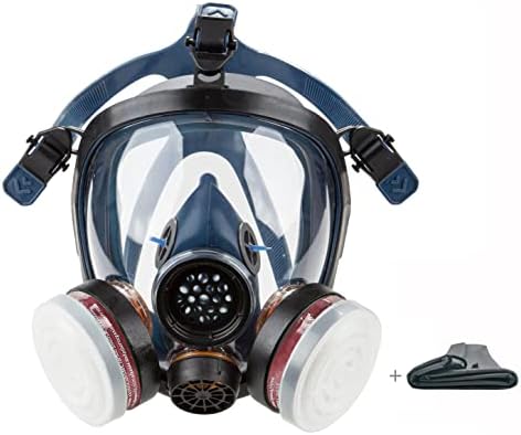 SYINE Organic Vapors Full Respirator Mask Gas Mask Spray Paint Chemical Formaldehyde Dustproof Respiratory Protection,Respirator with 1 Pair Filter Cartridges and Carrier Bag by SYINE