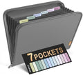 Sooez 7 Pockets Accordion File Organizer, Zipper Expanding File Folder A4 by Sooez