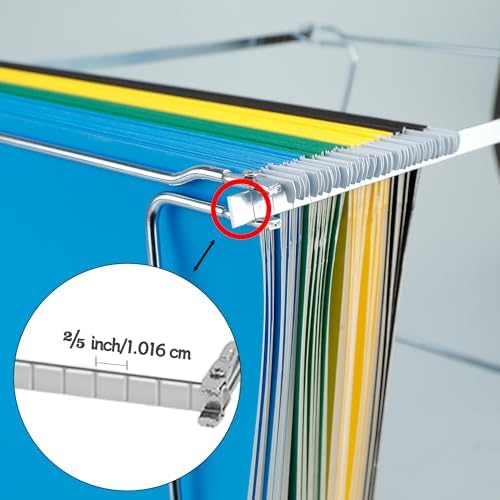 VZCPYTPM 4 Pack Hanging File Folder Frames, Heavy Duty Steel Hanging File Organizer, File Cabinet Rails, Adjustable 11 to 17.4 Inches, Suitable for File Cabinets, Storage File Boxes - Image 3