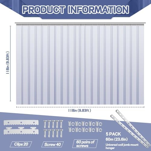 Juexica 118 X 118 Inch Clear Freezer Door Curtain Plastic Strips - Image 2