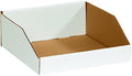 Partners Brand PBINEB1818 Open Top Bin Boxes, 18" x 18" x 4-1/2", Oyster White (Pack of 50) by Partners+Brand