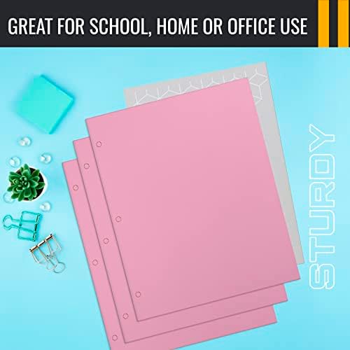 Better Office Products Two Pocket Portfolio Folders, 50-Pack, Pink, Letter Size Paper Folders, 50 Pieces, Pink - Image 6