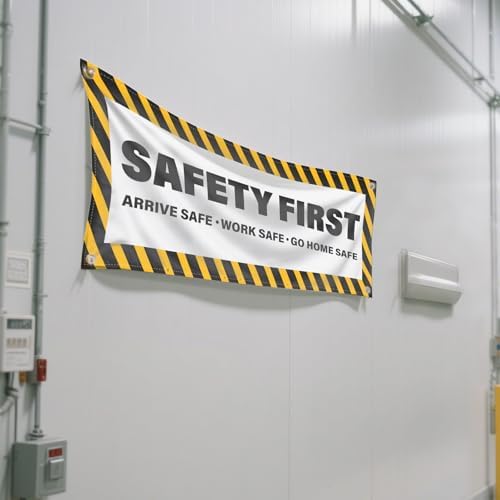 2 Pack Safety First Banners Arrive Work Go Home Safe Sign 4×2 Feet - Image 5