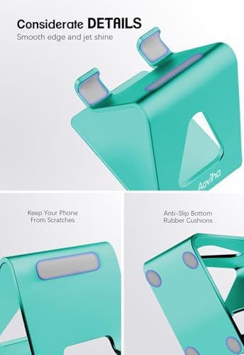 Aoviho Cell Phone Stand for Desk, Aluminum Phone Holder,Fresh Green - Image 3