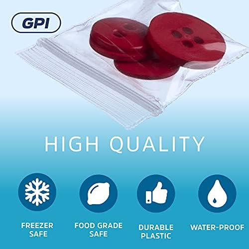 1" x 1" Tiny Zip Bags, 30000 Pack, 2 Mil, Reclosable Jewelry Bags, GPI - Image 4