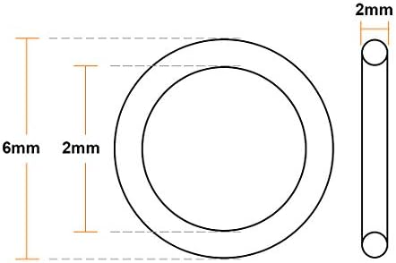 uxcell Fluorine Rubber O-Rings 6mm OD 2mm ID 2mm Width, Metric FKM Sealing Gasket, Pack of 20 - Image 3