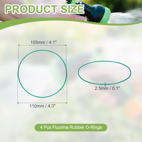 4pcs Fluorine Rubber O-Rings 110mm OD 105mm ID 2.5mm Width - Image 2