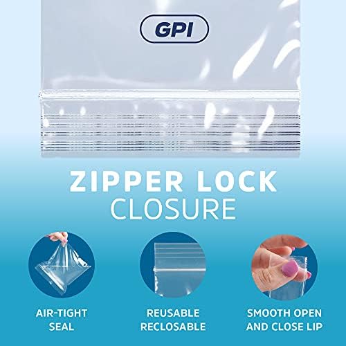 8" x 10" Zip Bags, 1/2 Gallon, 4000 Pack, 2 Mil, Reclosable, Storage, GPI - Image 6